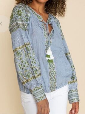 Rose and Rose embroidered sequin top